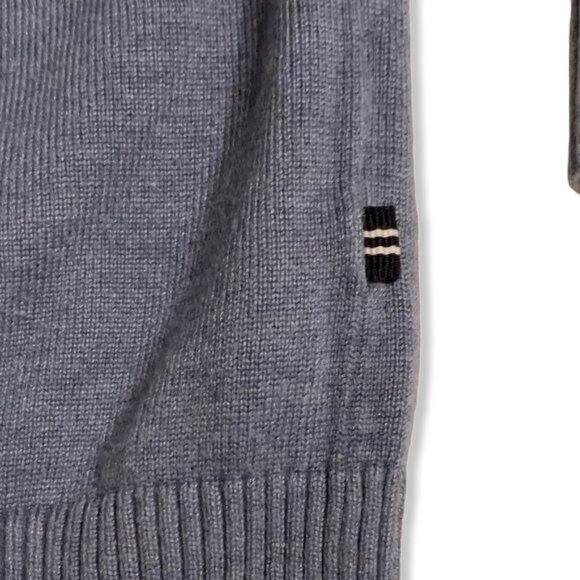Nautica V-Neck Pullover Sweater Anchor Blue Heather Size Large Logo Stretch Knit - Picture 8 of 10